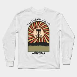 Fountain Hills Arizona | Disc Golf Vintage Retro Arch Mountains Long Sleeve T-Shirt